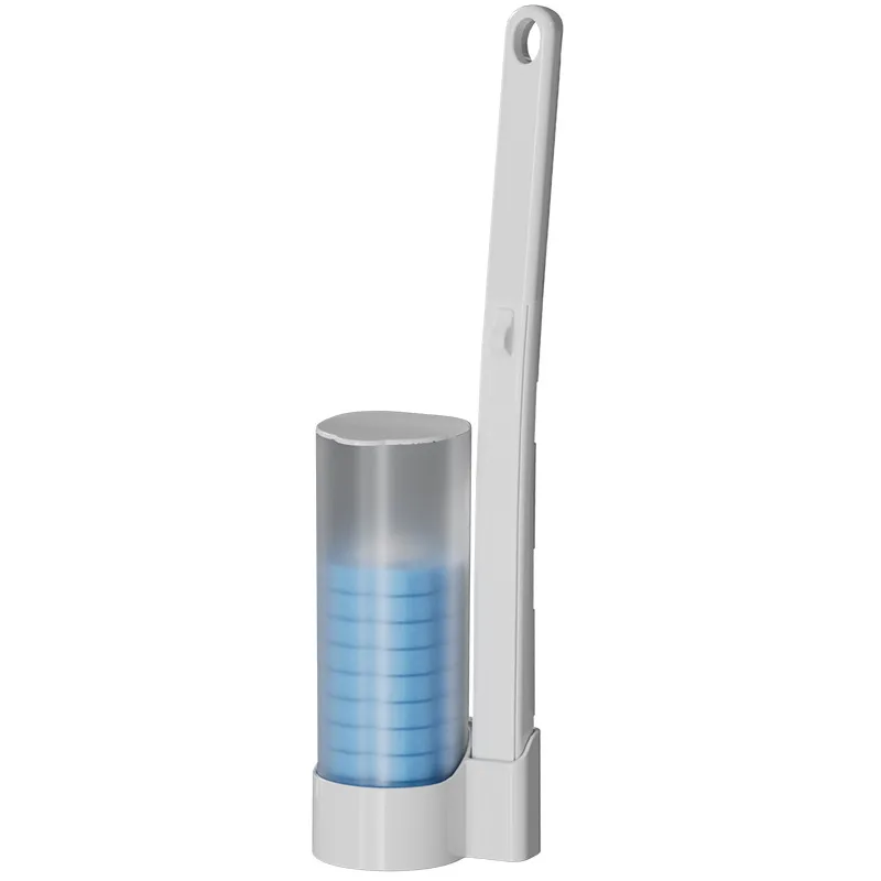 Disposable Toilet Cleaning Brush Kit with 24 Refill Heads & Wall Holder