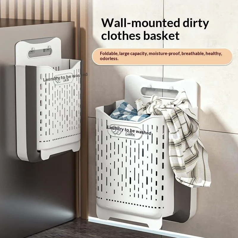Foldable Wall Mounted Laundry Basket – Extra Large