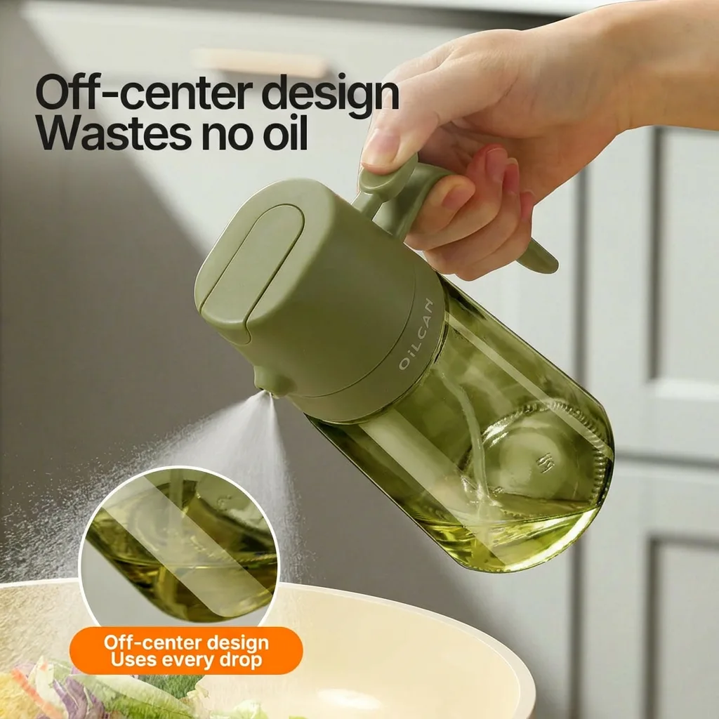 2-in-1 Glass Oil Sprayer & Pourer Bottle – 470ml