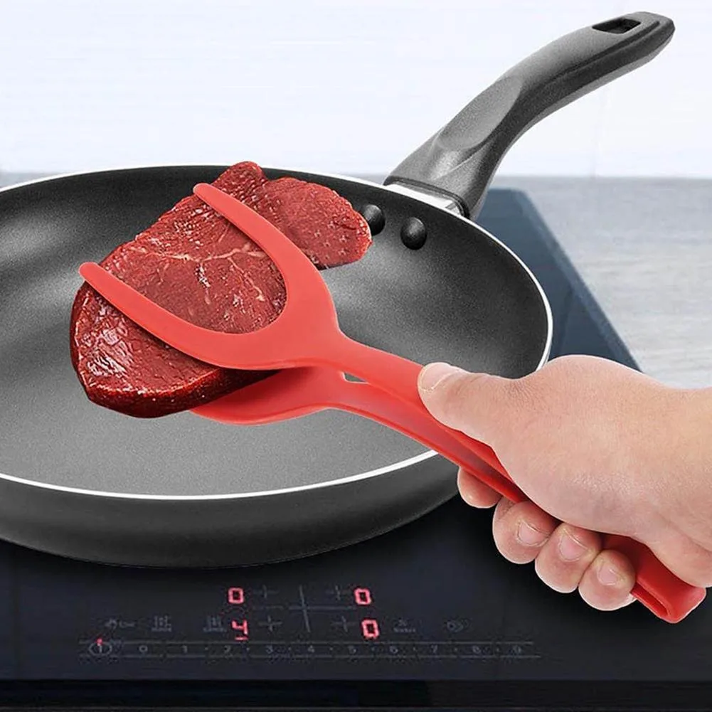 2-in-1 Grip & Flip Silicone Spatula Tongs