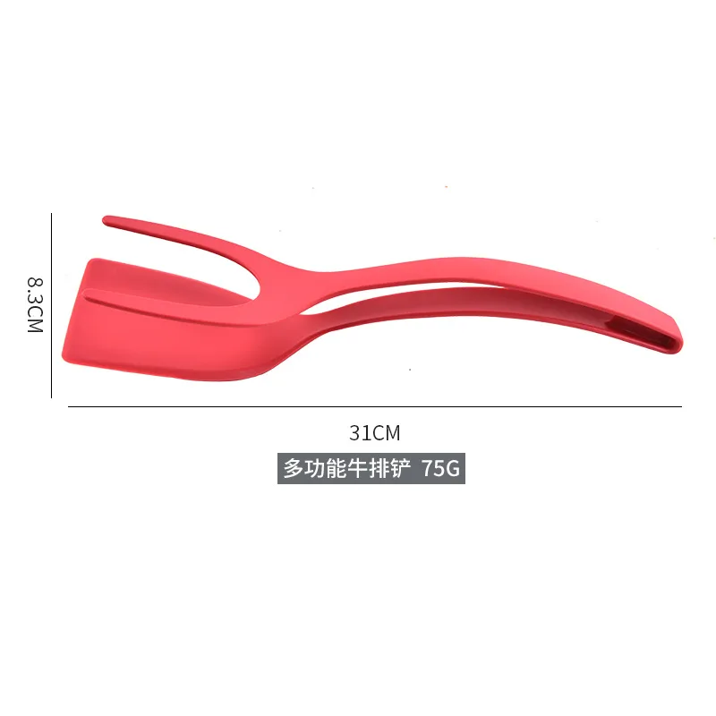 2-in-1 Grip & Flip Silicone Spatula Tongs