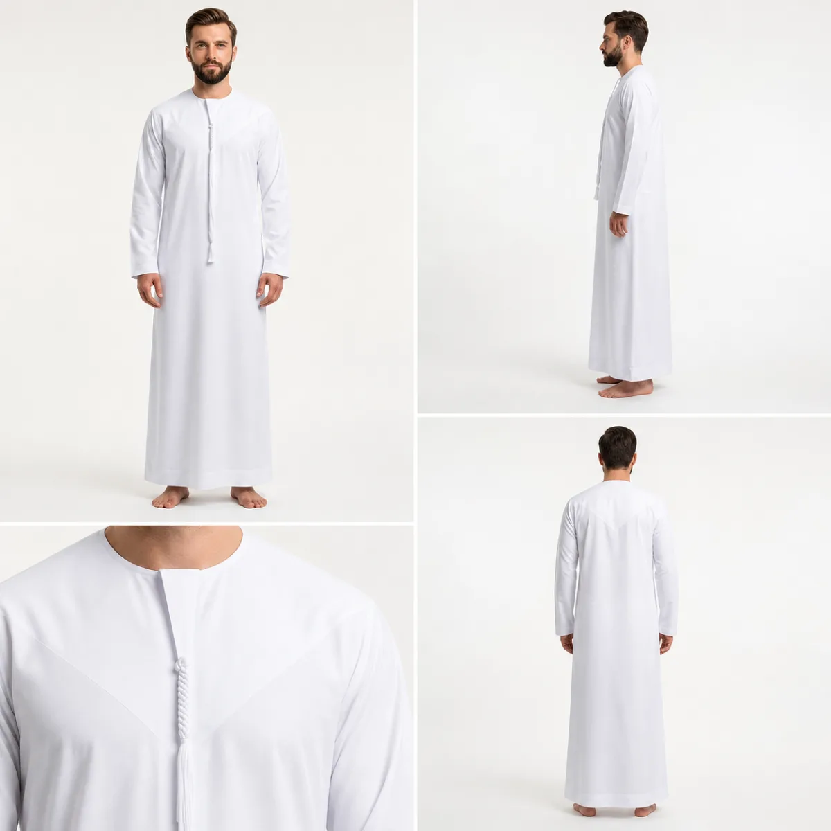 Men’s Premium Arabic Kandura – Custom Made Emirati Thobe, Dishdasha, Islamic Jubba for Men