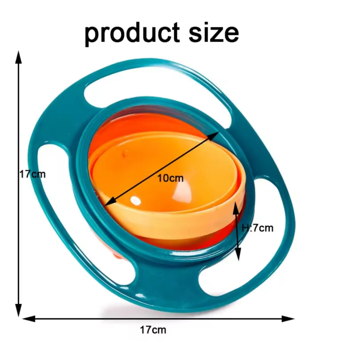 360° Spill-Resistant Gyro Bowl with Lid for Kids