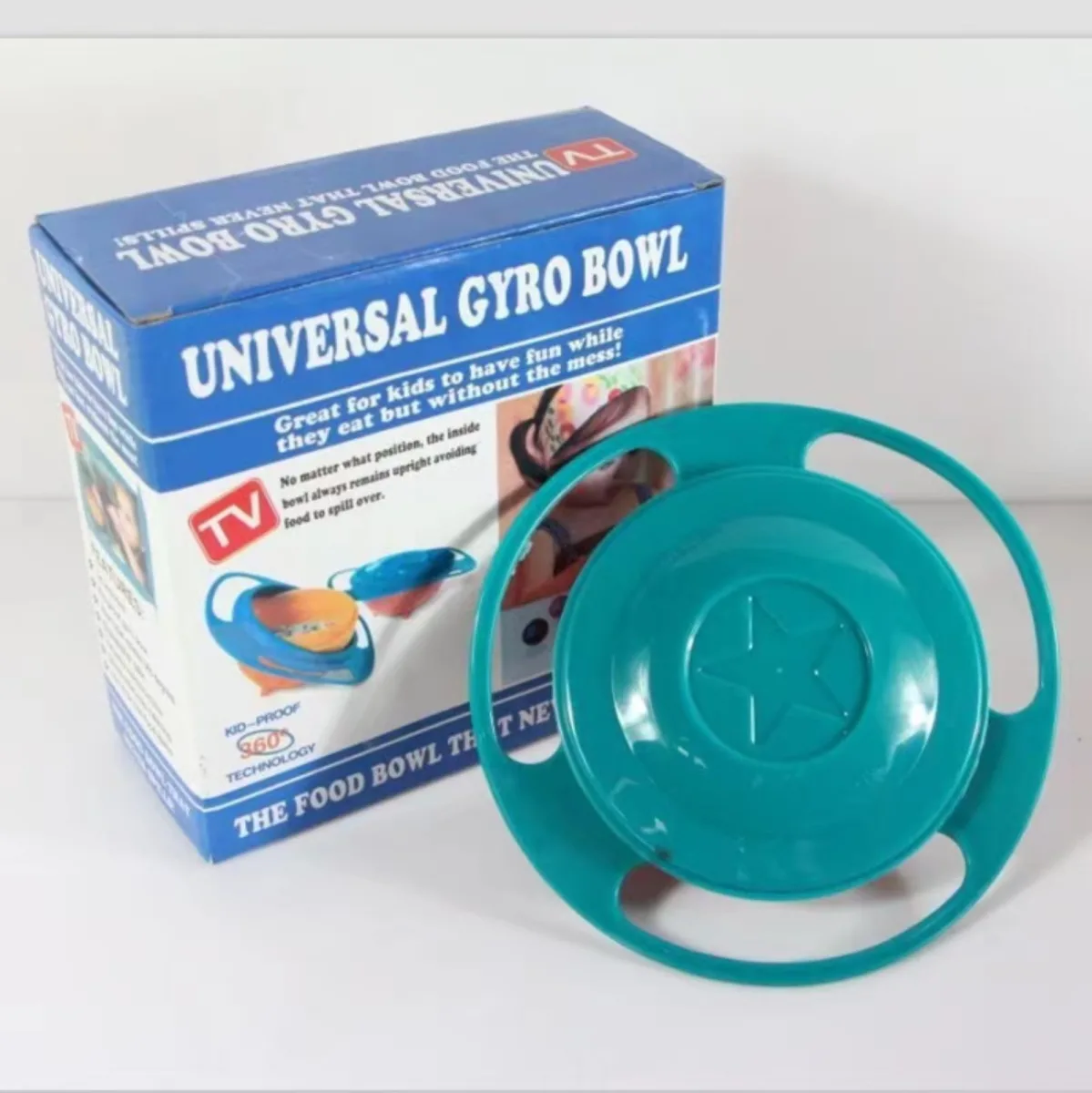 360° Spill-Resistant Gyro Bowl with Lid for Kids
