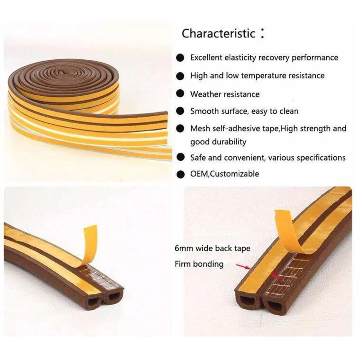 10M Self-Adhesive Door & Window Weather Seal Strip – Foam Draft Stopper