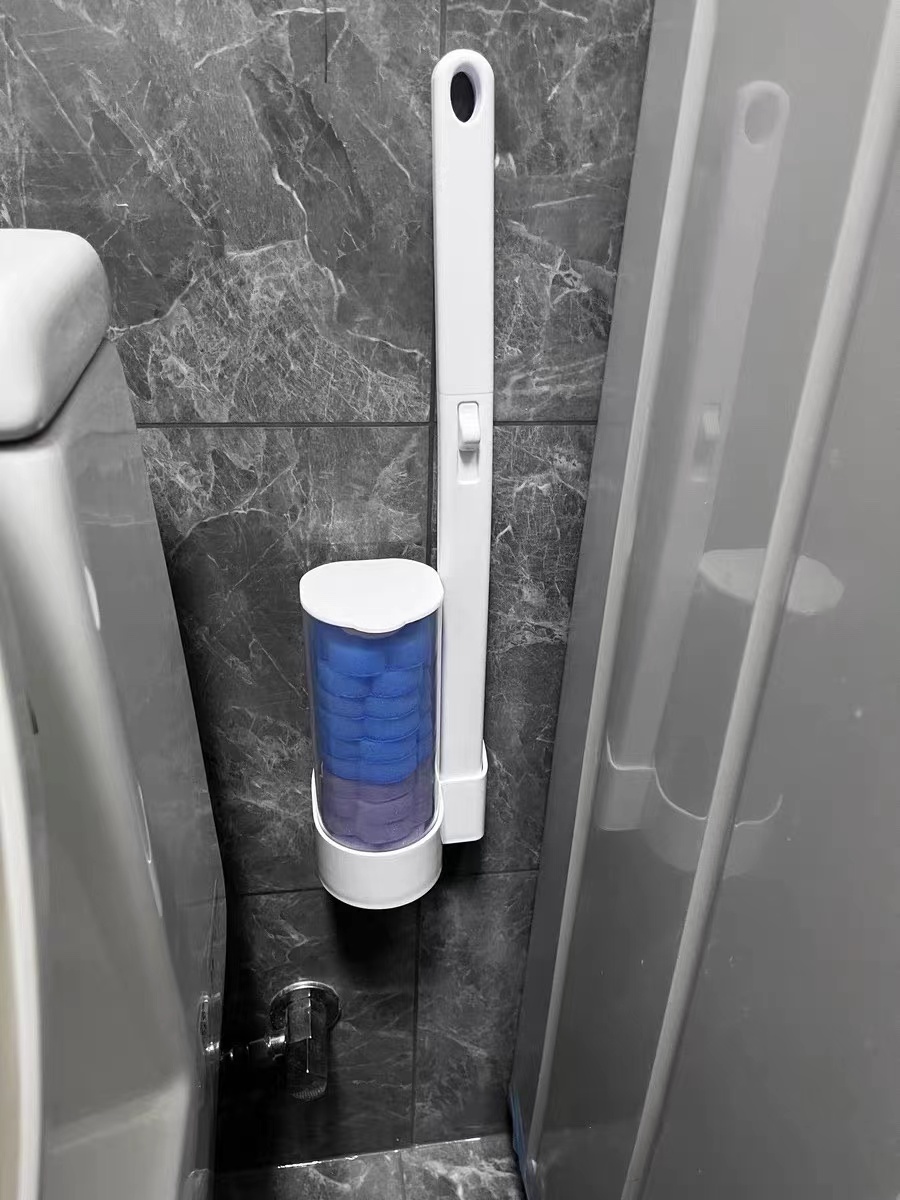 Premium Disposable Toilet Bowl Cleaning Wand/Brush Kit with 24 Refills and Wall-Mounted Storage Holder – Ergonomic Long Handle for Deep Cleaning