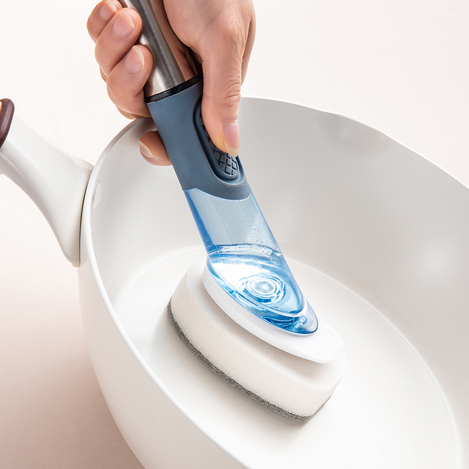 Ultimate Kitchen Cleaning Set: Soap-Dispensing Dish Brush Kit with 4 Bonus Heads and Stylish Storage Caddy